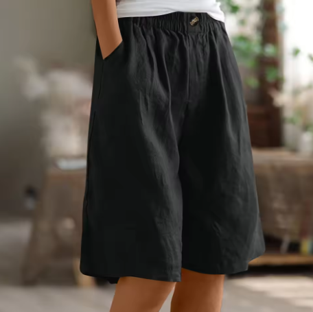 Women's Relaxed Summer Shorts with Elasticated Waist and Pockets