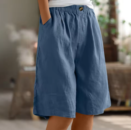 Women's Relaxed Summer Shorts with Elasticated Waist and Pockets