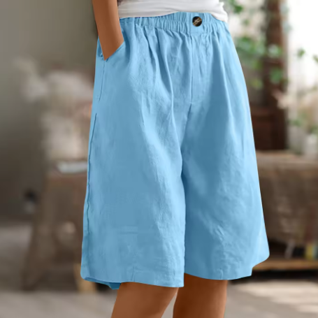 Women's Relaxed Summer Shorts with Elasticated Waist and Pockets