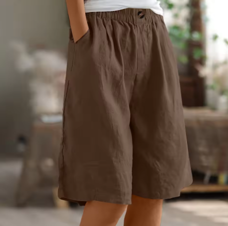 Women's Relaxed Summer Shorts with Elasticated Waist and Pockets