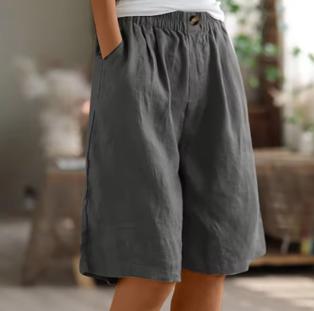 Women's Relaxed Summer Shorts with Elasticated Waist and Pockets