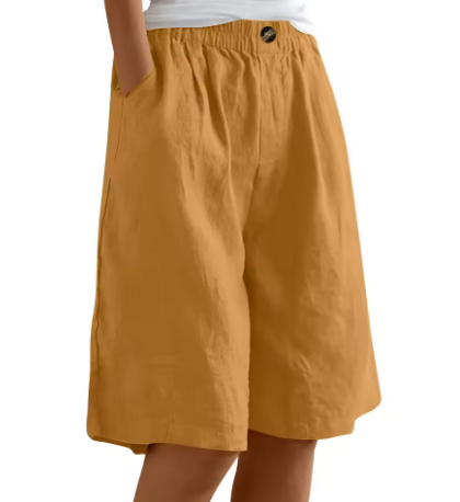 Women's Relaxed Summer Shorts with Elasticated Waist and Pockets