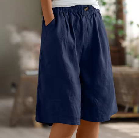 Women's Relaxed Summer Shorts with Elasticated Waist and Pockets
