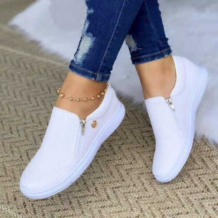 Women Orthopaedic Slip-On Shoes with Breathable Mesh and Supportive Sole Design