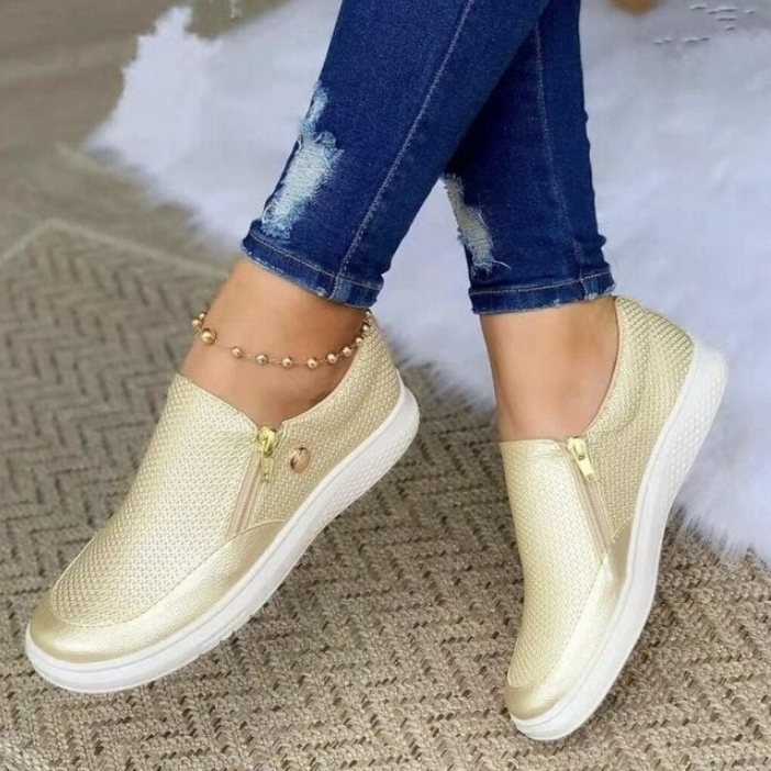Women Orthopaedic Slip-On Shoes with Breathable Mesh and Supportive Sole Design