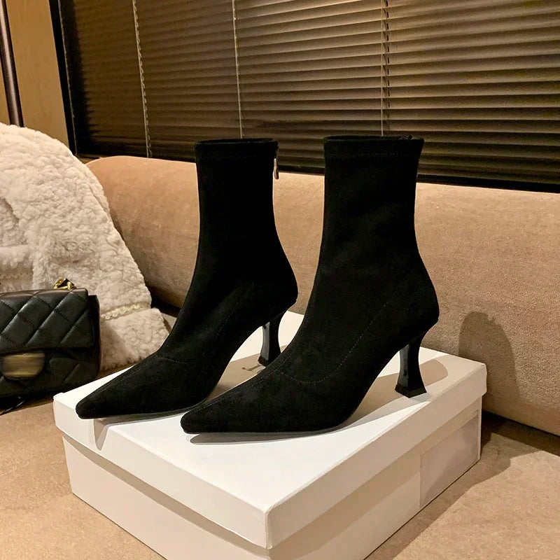 Women’s Pointed-Toe Heeled Ankle Boots
