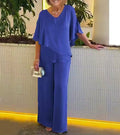 Damen zweiteiliges Set mit Chiffon-Überwurf