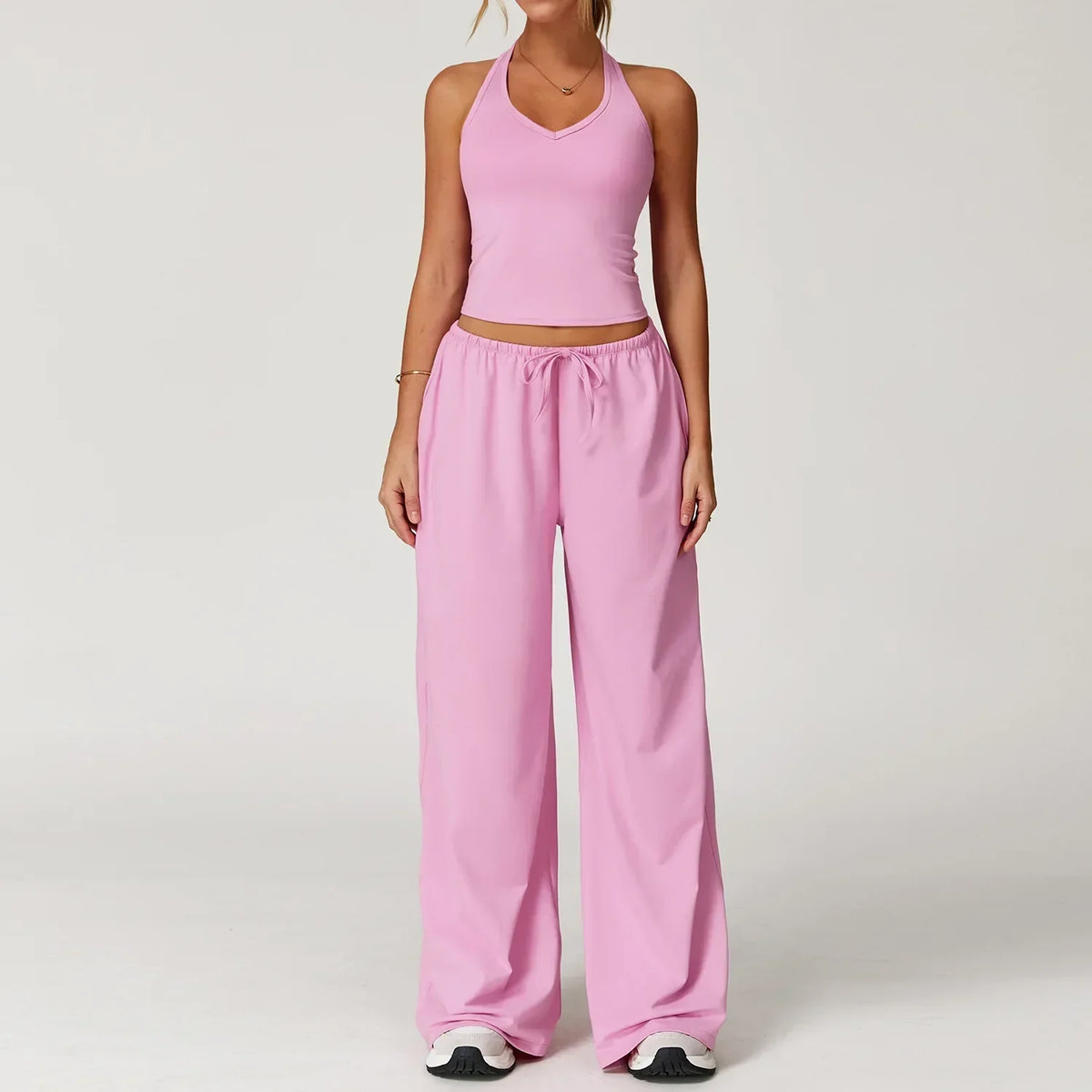 Women's Relaxed Drawstring Palazzo Trousers