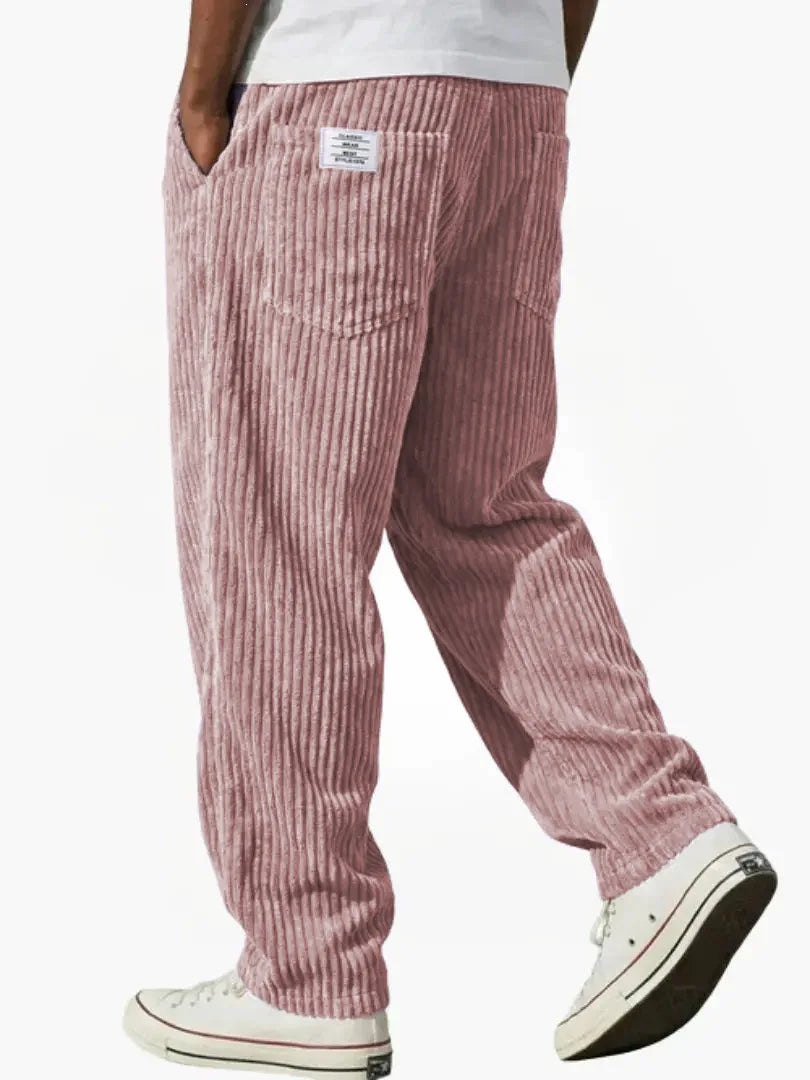 Pantalon décontracté côtelé pour homme