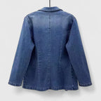 Denimblazer til kvinder med reverskrave