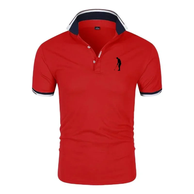 Golfpoloshirt til mænd med kontrastkanter
