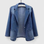 Denimblazer til kvinder med reverskrave