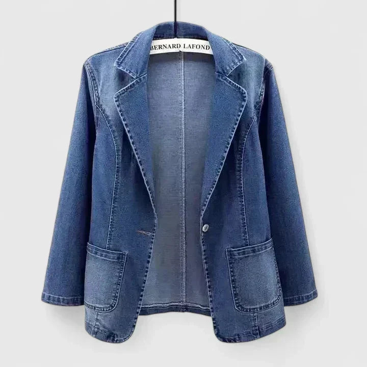 Denimblazer til kvinder med reverskrave