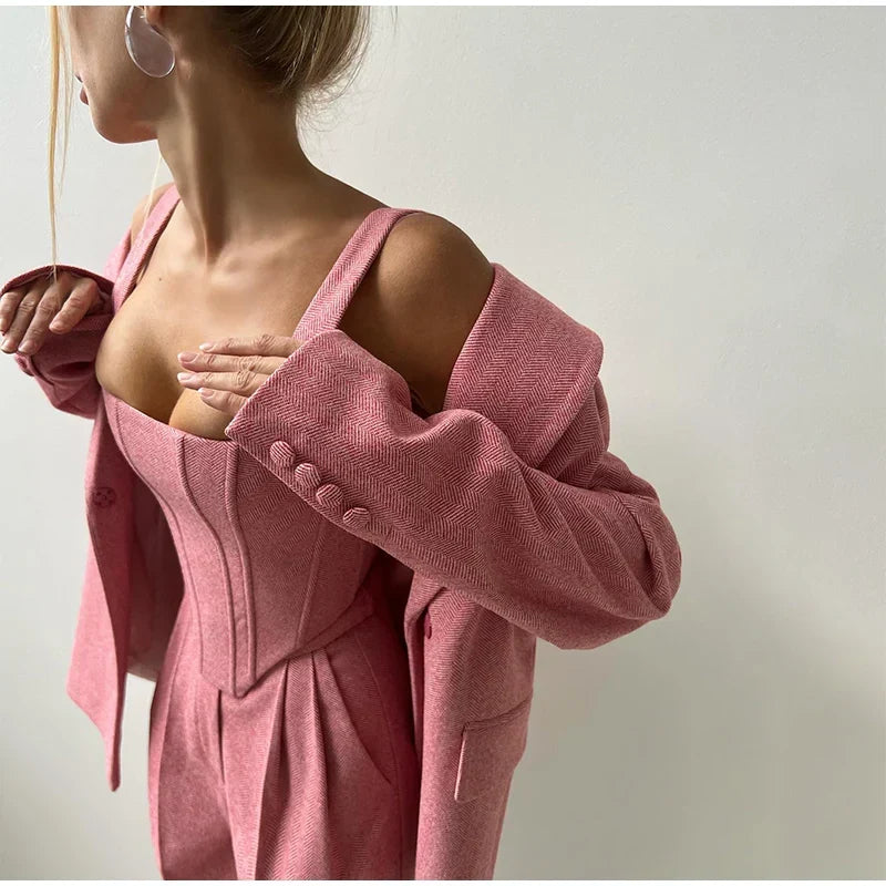 Mono de pierna ancha sastre para mujer