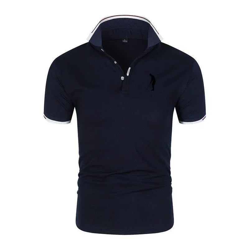 Golfpoloshirt til mænd med kontrastkanter