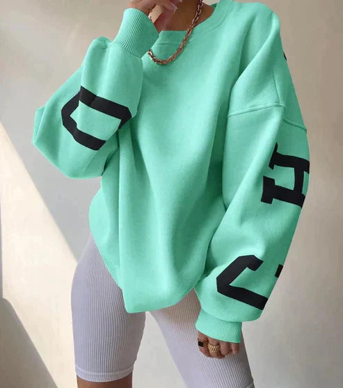 Sweat-shirt graphique oversize pour femme
