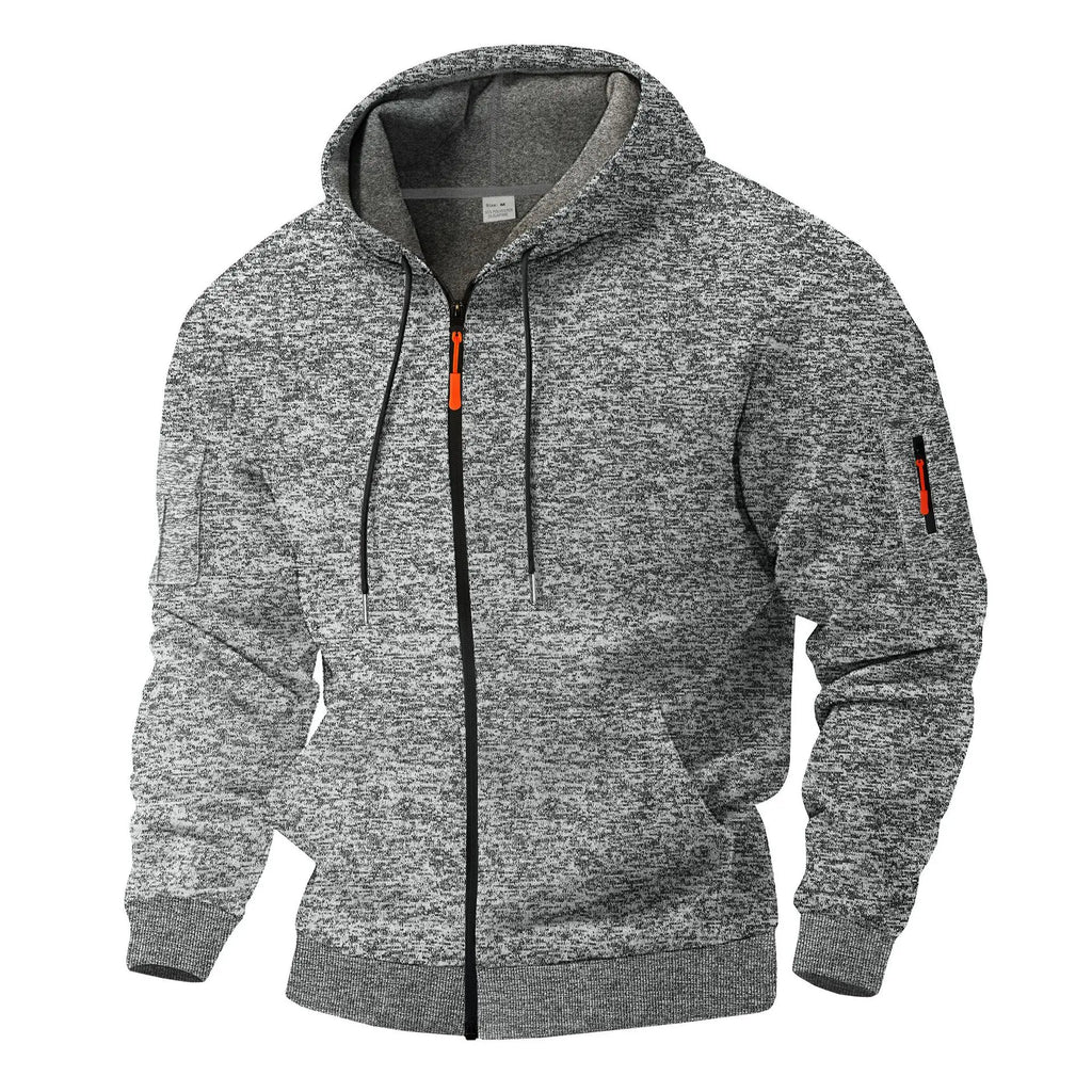 Men’s Textured Zip-Up Hoodie