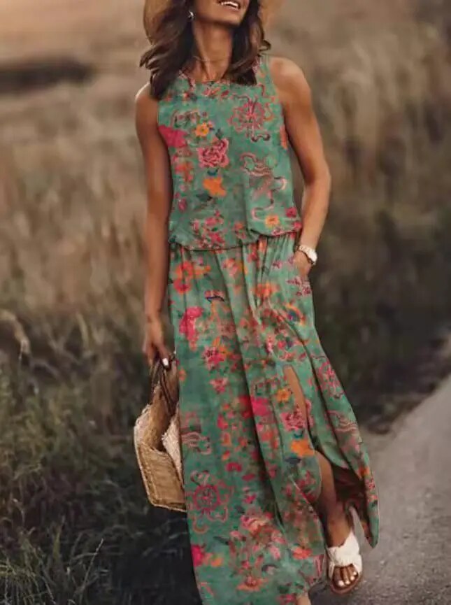 Women Printed Summer Dress with Flowing Fit and Lightweight Comfortable Design