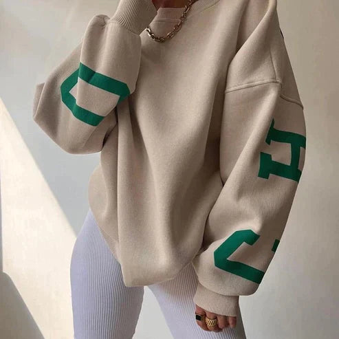 Sweat-shirt graphique oversize pour femme