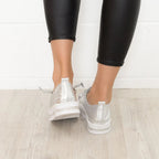 Women’s Rhinestone Platform Lace-Up Sneakers