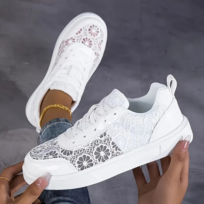 Women’s Breathable Lace Sneakers with Lightweight Sole and Elegant Fit