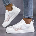 Women’s Breathable Lace Sneakers with Lightweight Sole and Elegant Fit