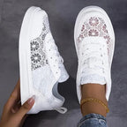 Women’s Breathable Lace Sneakers with Lightweight Sole and Elegant Fit
