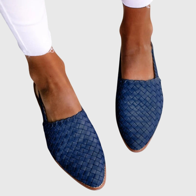 Women's Woven Slip-On Flats with Cushioned Comfort
