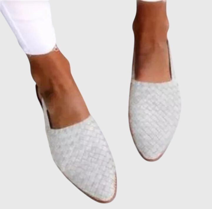 Women's Woven Slip-On Flats with Cushioned Comfort