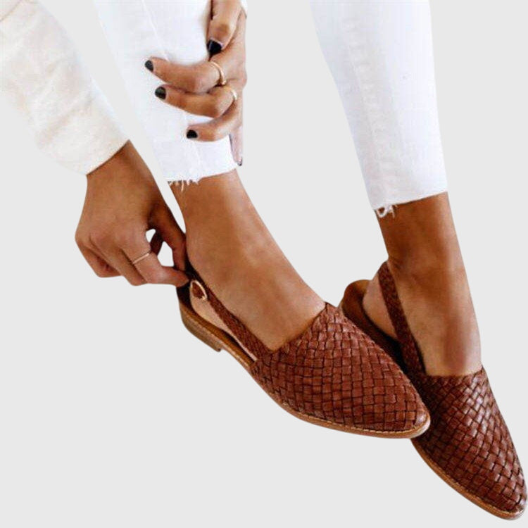 Women's Woven Slip-On Flats with Cushioned Comfort