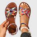 Women's Printed Crisscross Flat Sandals
