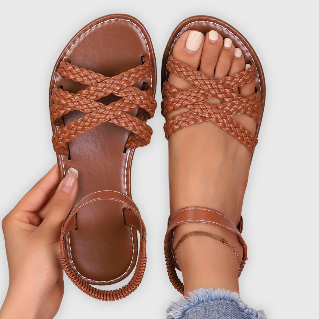Women's Printed Crisscross Flat Sandals