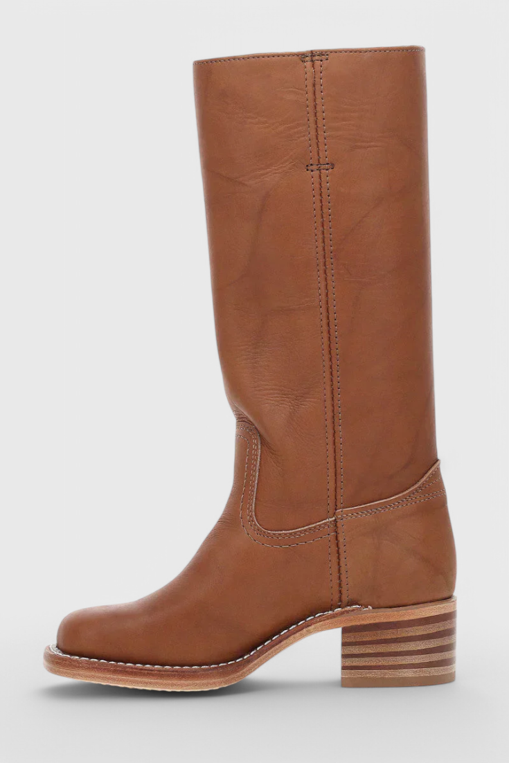 Botas clásicas de mujer hasta la rodilla con tacón apilado
