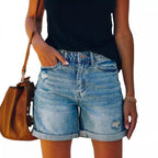 Women's High Waist Denim Shorts