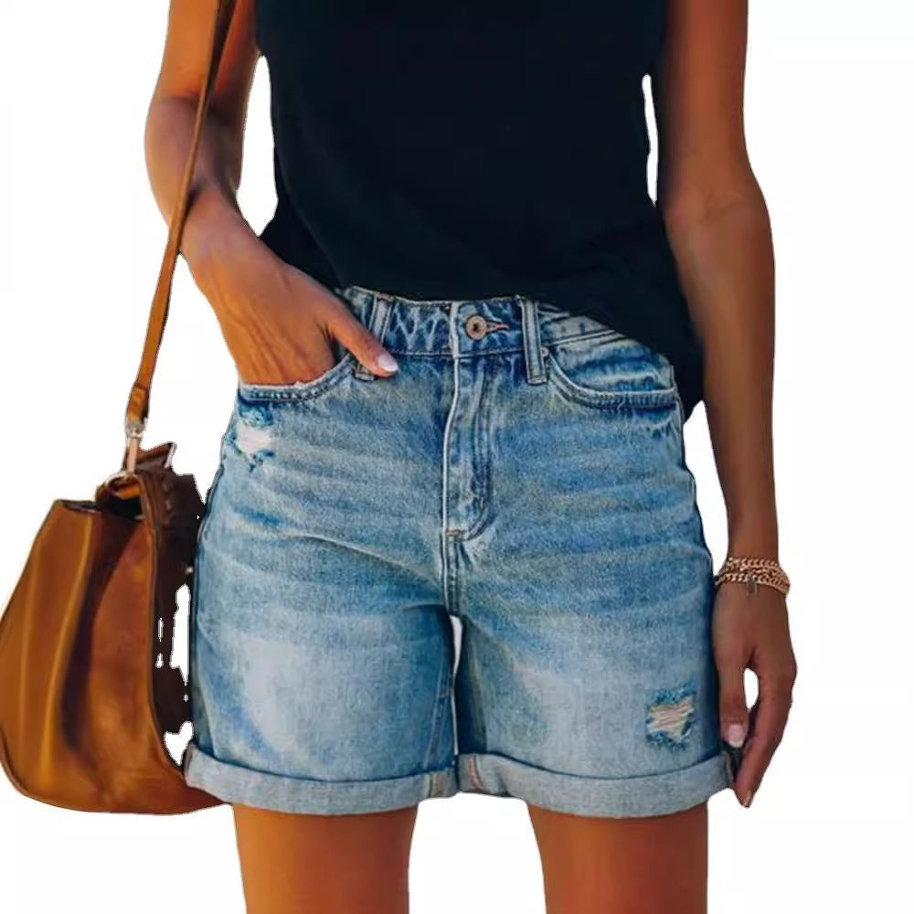 Women's High Waist Denim Shorts