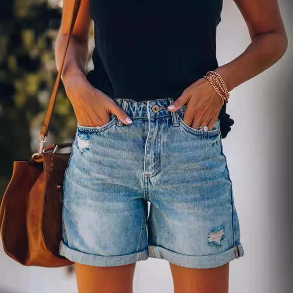 Women's High Waist Denim Shorts