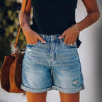 Women's High Waist Denim Shorts