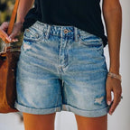 Women's High Waist Denim Shorts