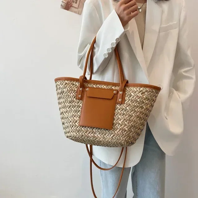 Women’s Woven Summer Shoulder Tote