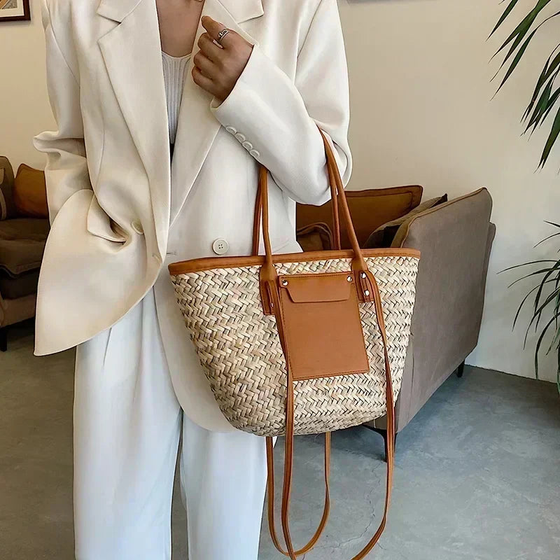 Women’s Woven Summer Shoulder Tote