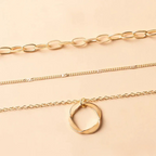 Women’s Layered Circle Pendant Necklace