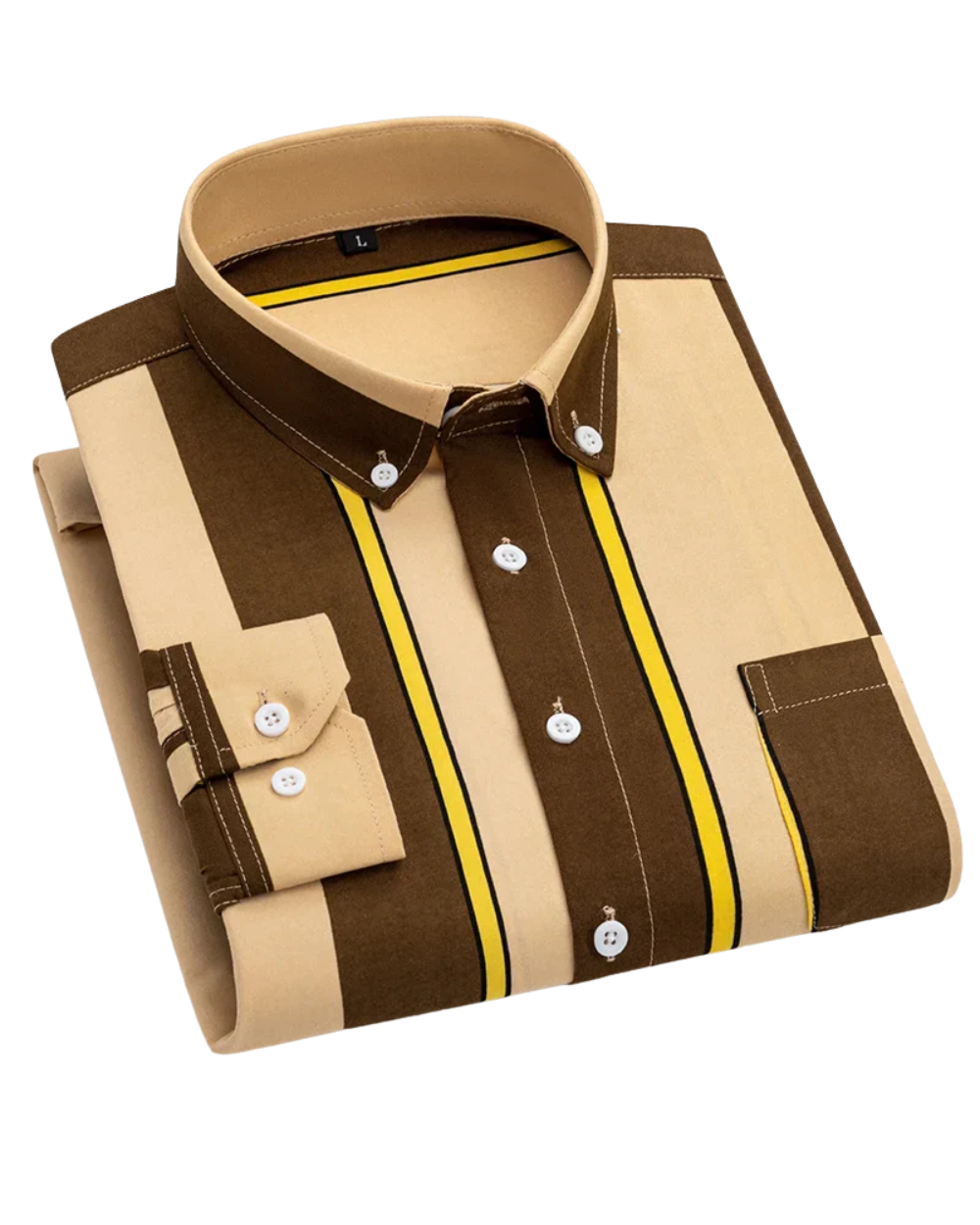Herren-Retro-Streifenhemd mit Knopfleiste