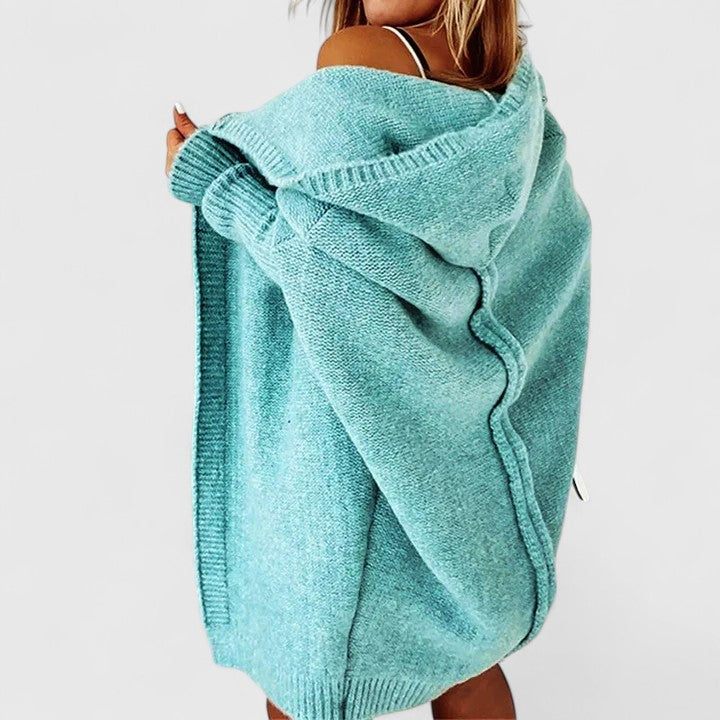 Cardigan oversize à capuche pour femme