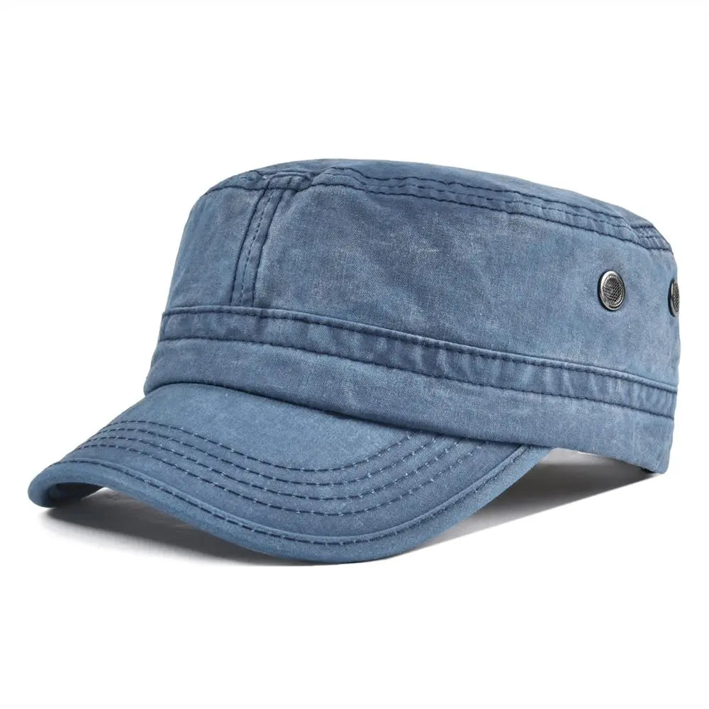 Men’s Vintage Military Cap with Adjustable Fit for Everyday Wear