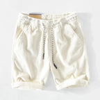 Men's Corduroy Shorts with Elastic Drawstring Waist
