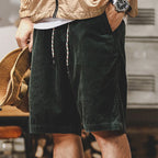 Men's Corduroy Shorts with Elastic Drawstring Waist