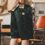Men's Corduroy Shorts with Elastic Drawstring Waist