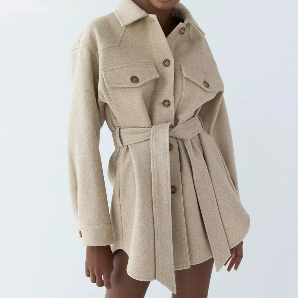 Women’s Belted Shirt Jacket