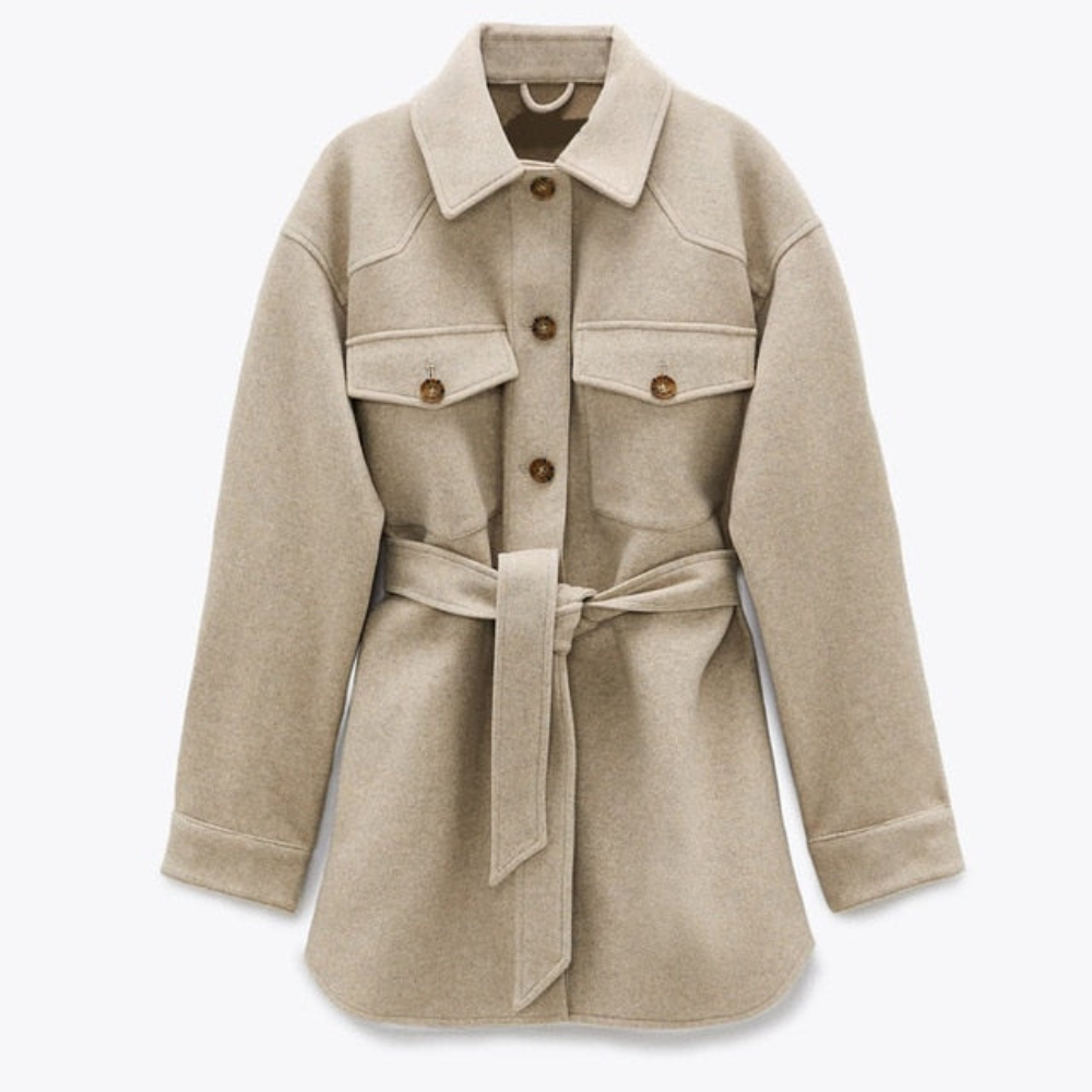 Women’s Belted Shirt Jacket