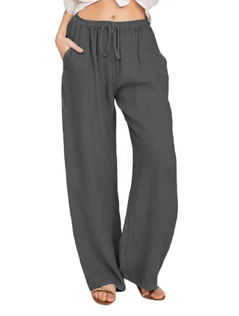 Weite Damenhose mit Kordelzug für den Alltag im Sommer